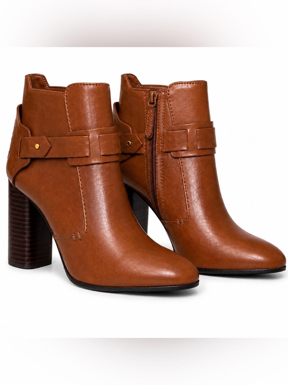 Tory Burch Colton 85MM Brown Leather Ankle Boots Booties 50902 - Picture 8 of 8